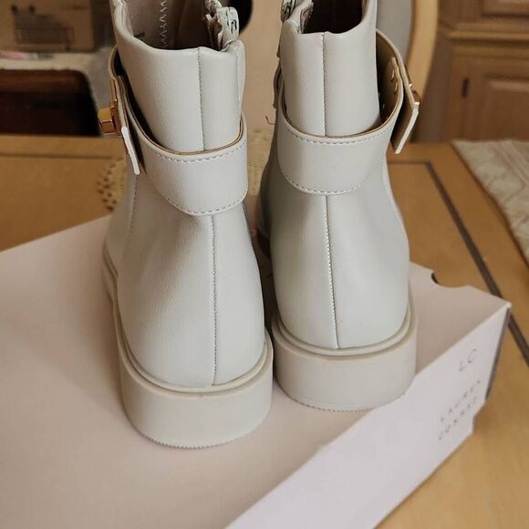 Lc Lauren Conrad Tahira bone white ankle memory foam boots women's size 8.5 - Picture 6 of 8